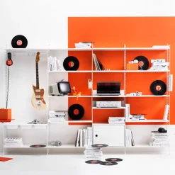Étagère média en mdf laqué blanc 58x47 cm - String furniture