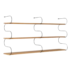 Étagère murale en chêne et métal noir 160x80cm Onda - Schneid Studio