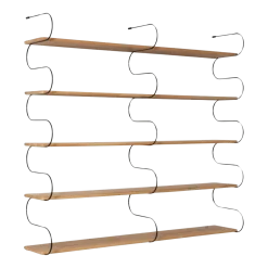 Étagère murale en chêne et métal noir 160x145cm Onda - Schneid Studio