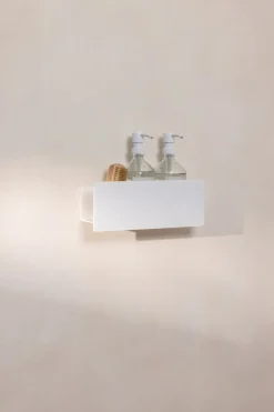 Étagère porte-savons en aluminium blanc 30cm Shea - Metallbude
