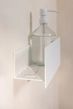 Étagère porte-savons en aluminium blanc 30cm Shea - Metallbude