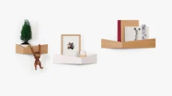 3 Étagères en chêne S et L et blanche M Pelican - Woodendot