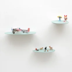 3 Étagères en céramique vert clair Isola - Moustache