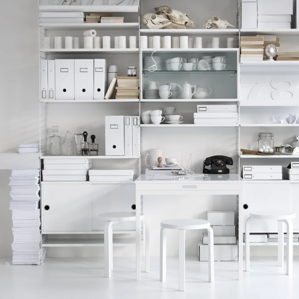 3 étagères en MDF blanches 78 x 30 cm - String furniture