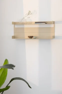 2 étagères murales en acier beige cashew 30x76x15cm Aris - Metallbude