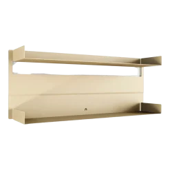 2 étagères murales en acier beige cashew 30x76x15cm Aris - Metallbude
