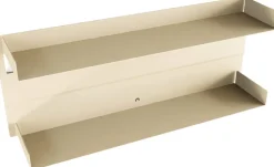 2 étagères murales en acier beige cashew 30x76x15cm Aris - Metallbude