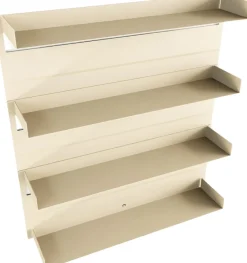 4 étagères murales en acier beige cashew 80x76x15cm Aris - Metallbude