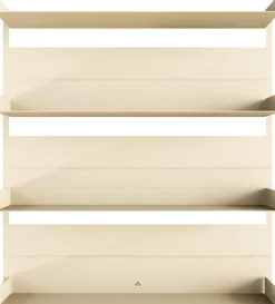 4 étagères murales en acier beige cashew 80x76x15cm Aris - Metallbude