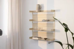4 étagères murales en acier beige cashew 80x76x15cm Aris - Metallbude