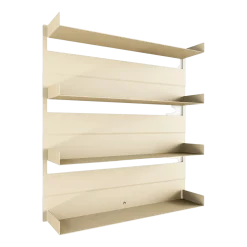 4 étagères murales en acier beige cashew 80x76x15cm Aris - Metallbude