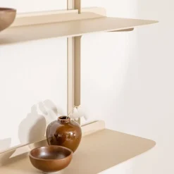 4 étagères murales en acier beige cashew 85,6x68x17,2cm Linara - Metallbude