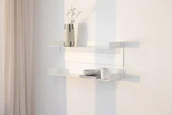 2 étagères murales en acier blanc 30x76x15cm Aris - Metallbude
