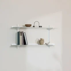 2 étagères murales en acier blanc 35,6x68x17,2cm Linara - Metallbude