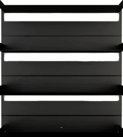 4 étagères murales en acier noir 80x76x15cm Aris - Metallbude