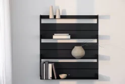 4 étagères murales en acier noir 80x76x15cm Aris - Metallbude