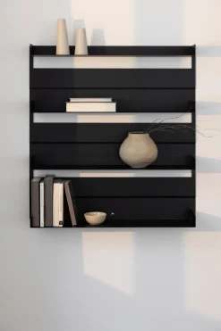 4 étagères murales en acier noir 80x76x15cm Aris - Metallbude