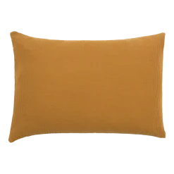 Taie d'oreiller moutarde en gaze de coton 50 x 70 cm - The Cool Republic