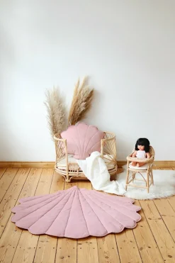 Tapis bébé coquillage en velours rose Shells - Moi Mili