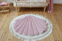 Tapis bébé coquillage en velours rose Shells - Moi Mili