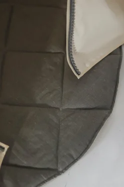 Tapis bébé rond en lin gris - Moi Mili