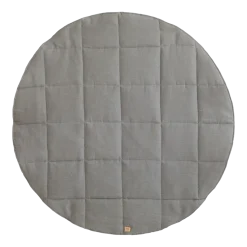 Tapis bébé rond en lin gris - Moi Mili