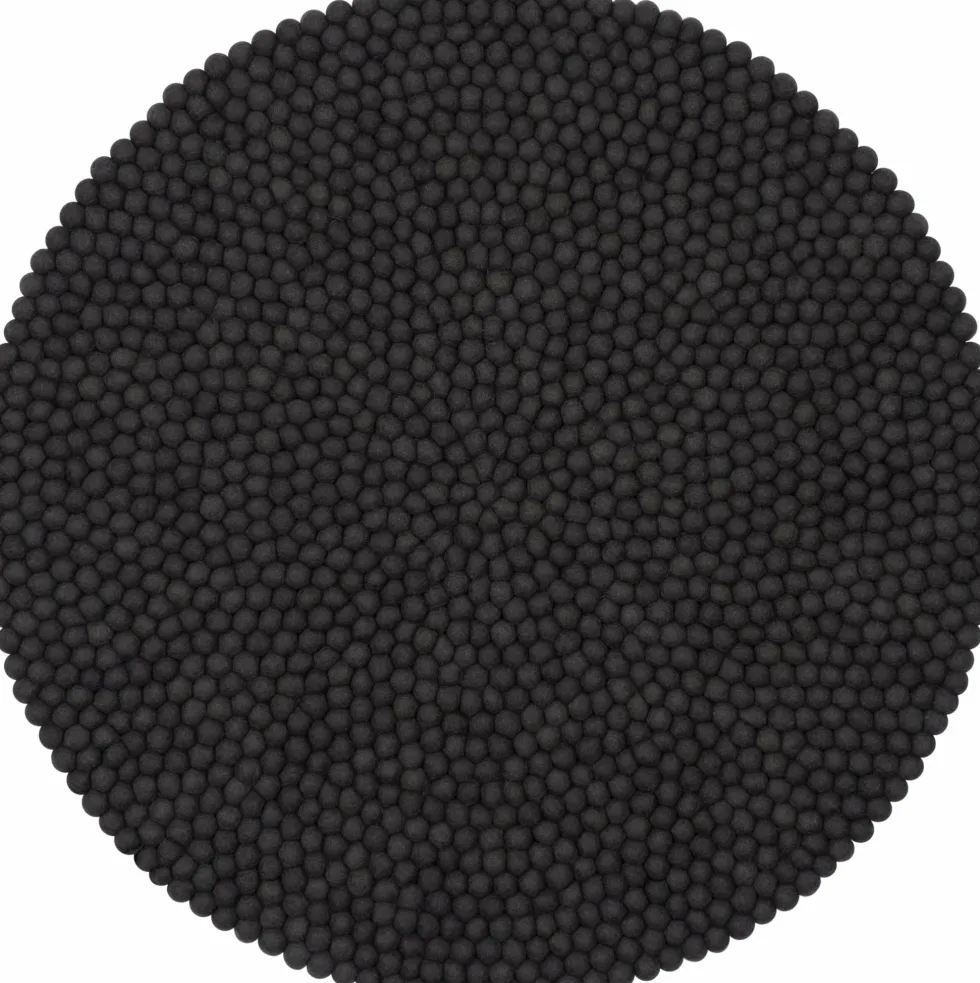 Tapis à boules de feutre anthracite 120 cm Kuno - myfelt