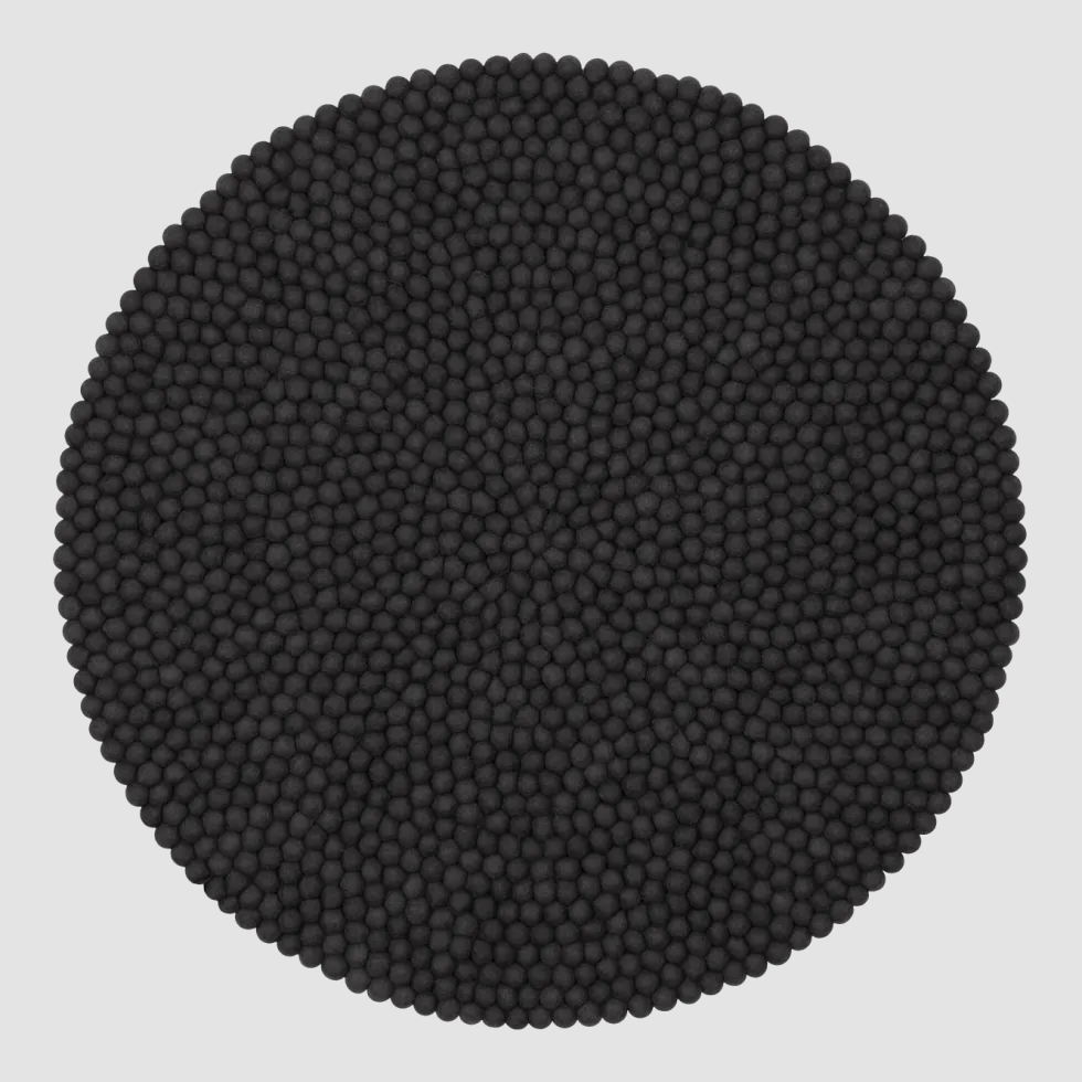 Tapis à boules de feutre anthracite 120 cm Kuno - myfelt