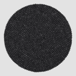 Tapis à boules de feutre anthracite marbré 50 cm Hugo - myfelt