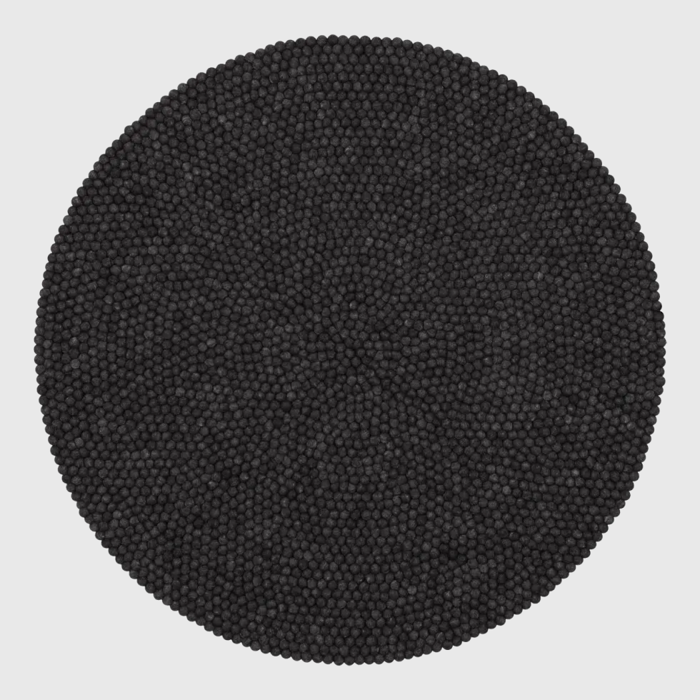 Tapis à boules de feutre anthracite marbré 200 cm Hugo - myfelt