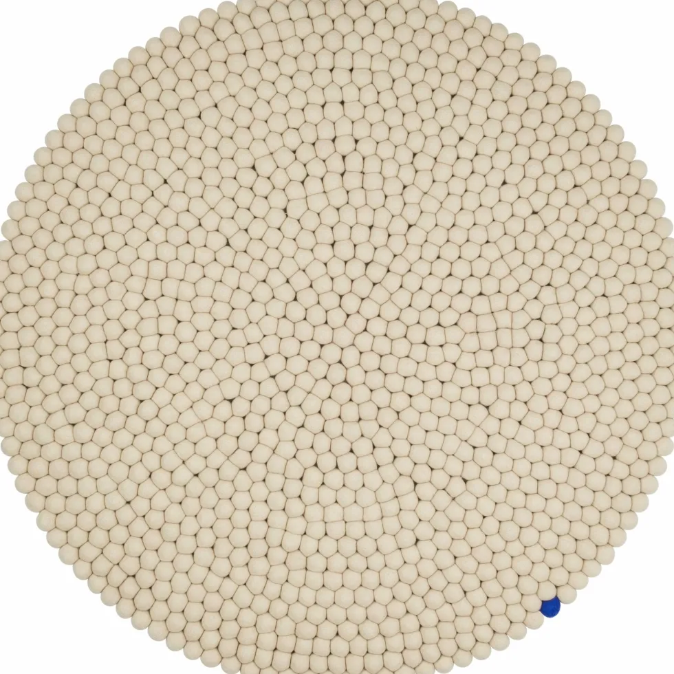 Tapis à boules de feutre beige 90 cm Big One - myfelt