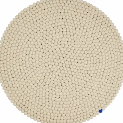 Tapis à boules de feutre beige 160 cm Big One - myfelt