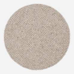 Tapis à boules de feutre beige marbré 70 cm Béla - myfelt