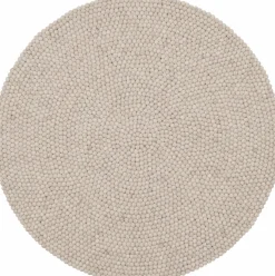 Tapis à boules de feutre beige marbré 160 cm Béla - myfelt