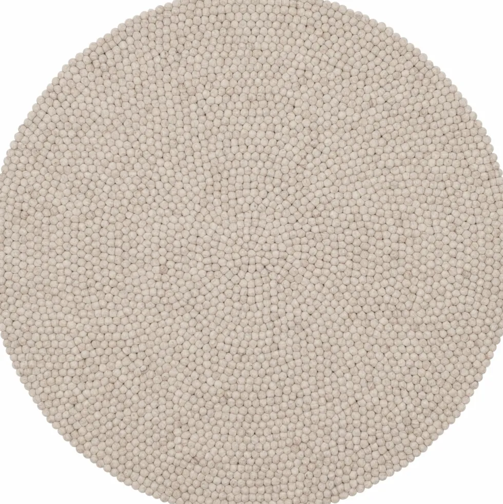 Tapis à boules de feutre beige marbré 200 cm Béla - myfelt