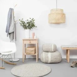 Tapis à boules de feutre beige marbré 200 cm Béla - myfelt