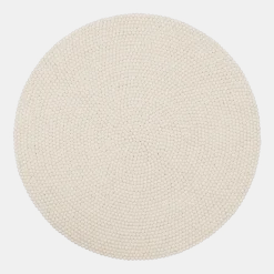 Tapis à boules de feutre écru 120 cm Linéa - myfelt