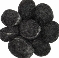 Tapis à boules de feutre effet pierre foncé 90 cm Kurt - myfelt