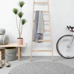 Tapis à boules de feutre gris marbré 90 cm Carl - myfelt