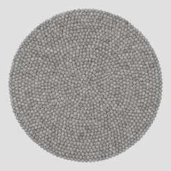 Tapis à boules de feutre gris marbré 70 cm Carl - myfelt