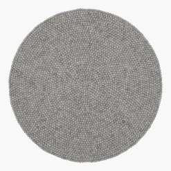 Tapis à boules de feutre gris marbré 200 cm Carl - myfelt