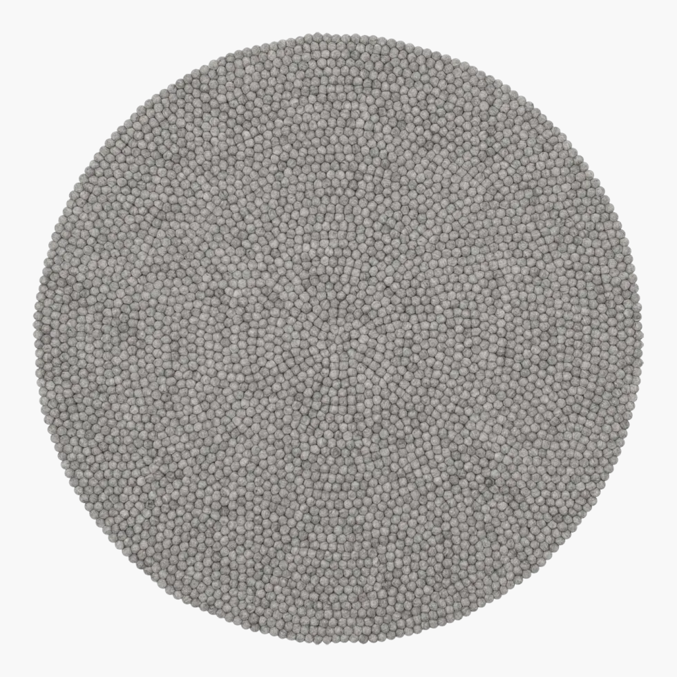 Tapis à boules de feutre gris marbré 200 cm Carl - myfelt