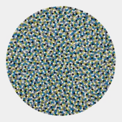Tapis à boules de feutre multicolore bleu et vert 120 cm Fritz - myfelt