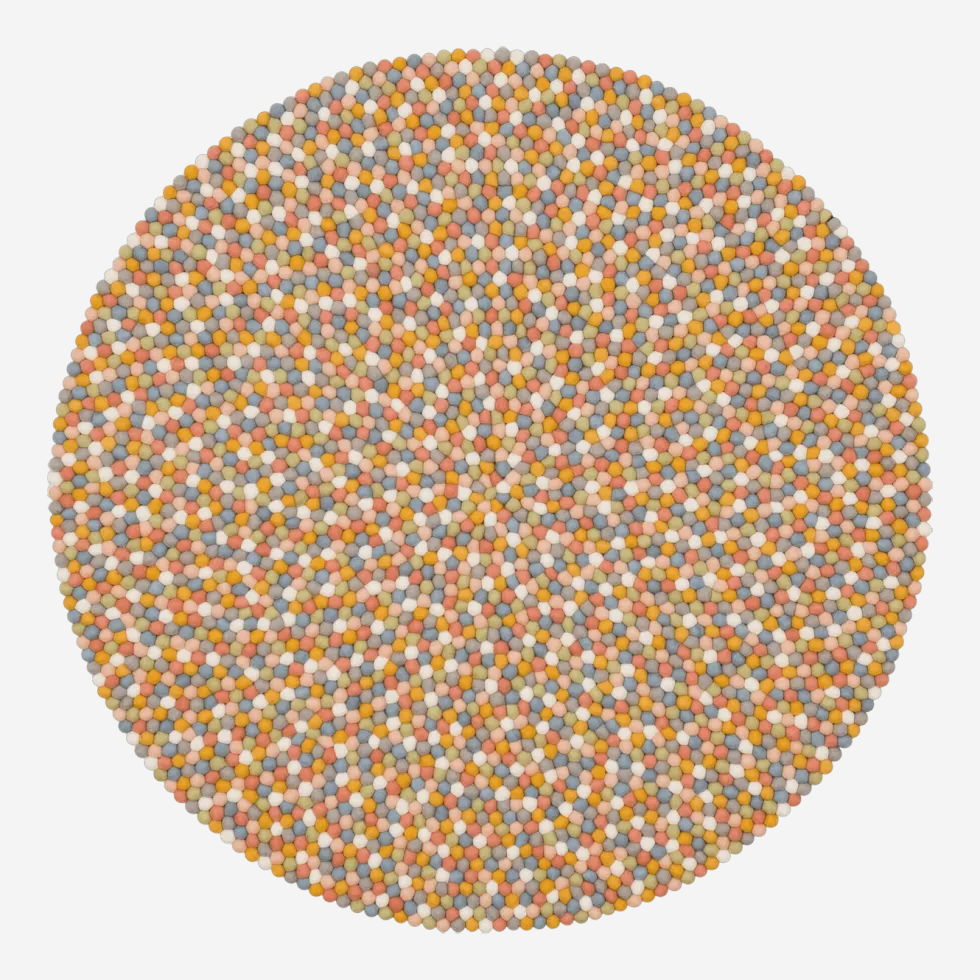 Tapis à boules de feutre multicolore clair 160 cm Liese - myfelt
