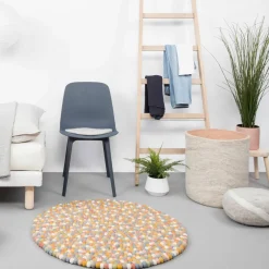 Tapis à boules de feutre multicolore clair 160 cm Liese - myfelt