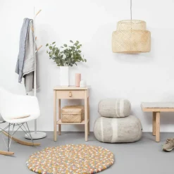 Tapis à boules de feutre multicolore clair 70 cm Liese - myfelt