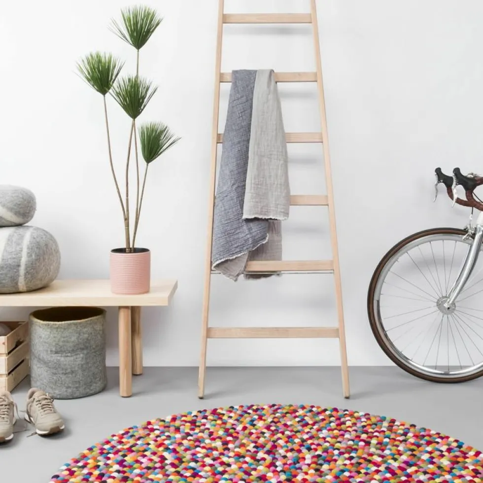 Tapis à boules de feutre multicolore 120 cm Lotte - myfelt
