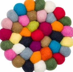 Tapis à boules de feutre multicolore 180 cm Lotte - myfelt