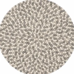 Tapis à boules de feutre multicolore naturel clair 50 cm Hella - myfelt