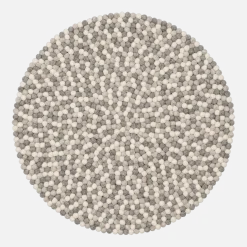 Tapis à boules de feutre multicolore naturel clair 70 cm Hella - myfelt